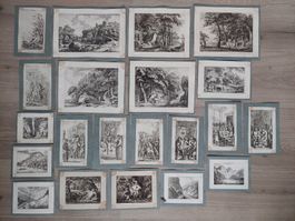 Grosse Sammlung antike orig. Radierungen Salomon Gessner