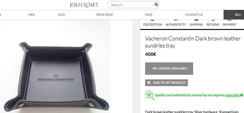 Teller: Vide poche Vacheron Constantin Empty Pocket – Gebraucht aus Collonges von Auganien 5