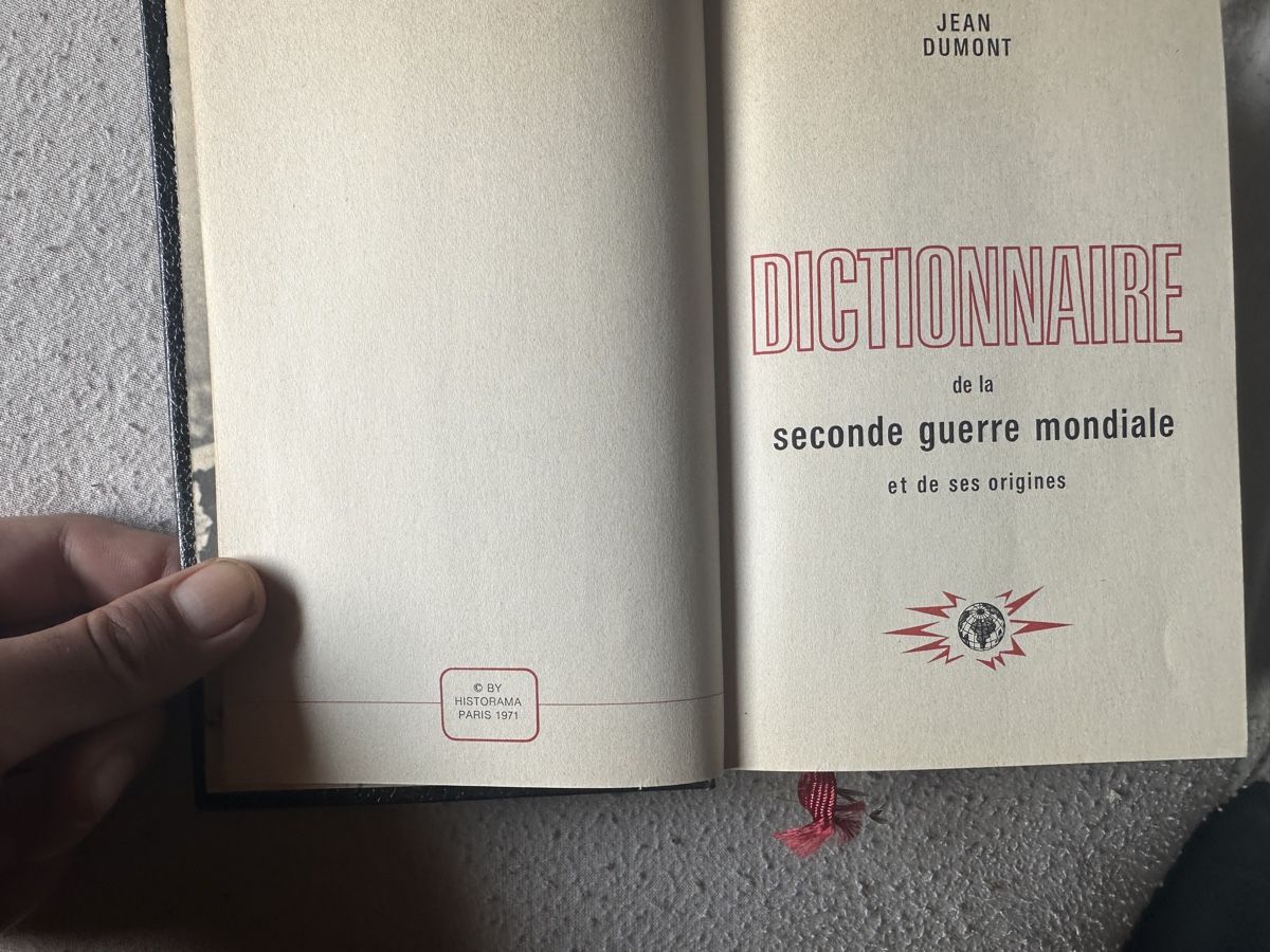 Livres: Dictionnaire Seconde Guerre mondiale T1 Historama – D'occasion à Troistorrents par martram_cards 1