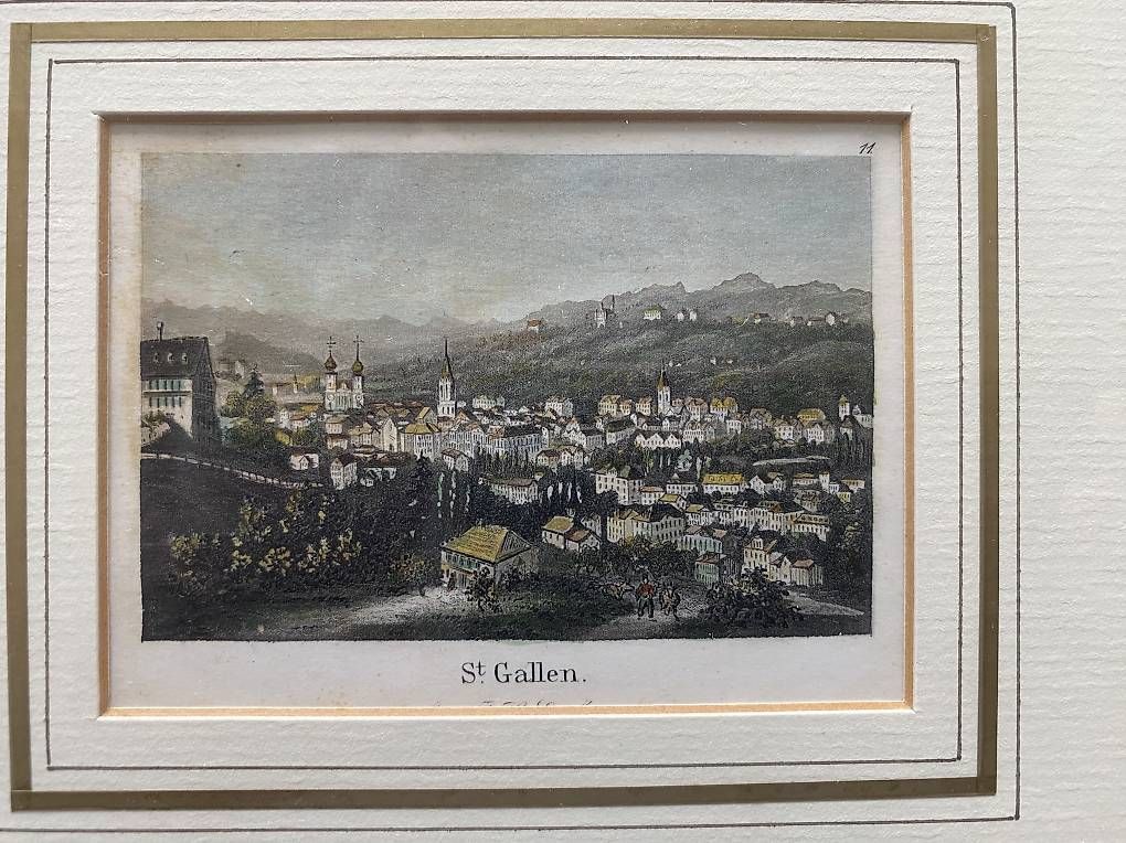 Incisioni: St. Gallen. Original Stich Handkoloriert – Usato da Zürich venduto da uts_789v 1