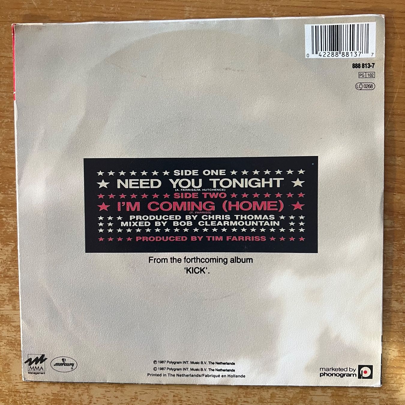 Schallplatten: INXS - Need You Tonight / 1. NL-Press. 1987 – Gebraucht aus Gais von soundcave57 1