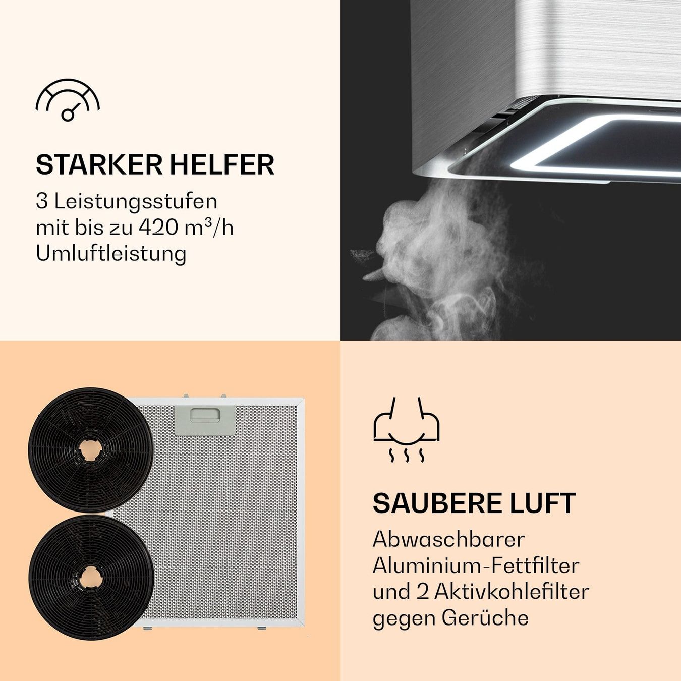 Hottes de ventilation: Klarstein FUTURELIGHT SMART Inselhaube – Neuf avec emballage d'origine à Bottighofen par zaap 5