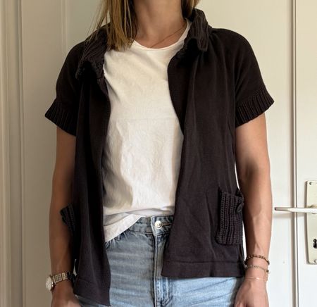 Short Sleeve Cardigan Anthrazit Size XS Used