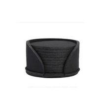 Filzuntersetzer Schwarz 10 Stück rund mit Halter Neu