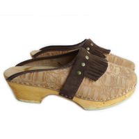 Clogs Gr. 38/39 Holzclogs Gummisohle Original VINTAGE 60s