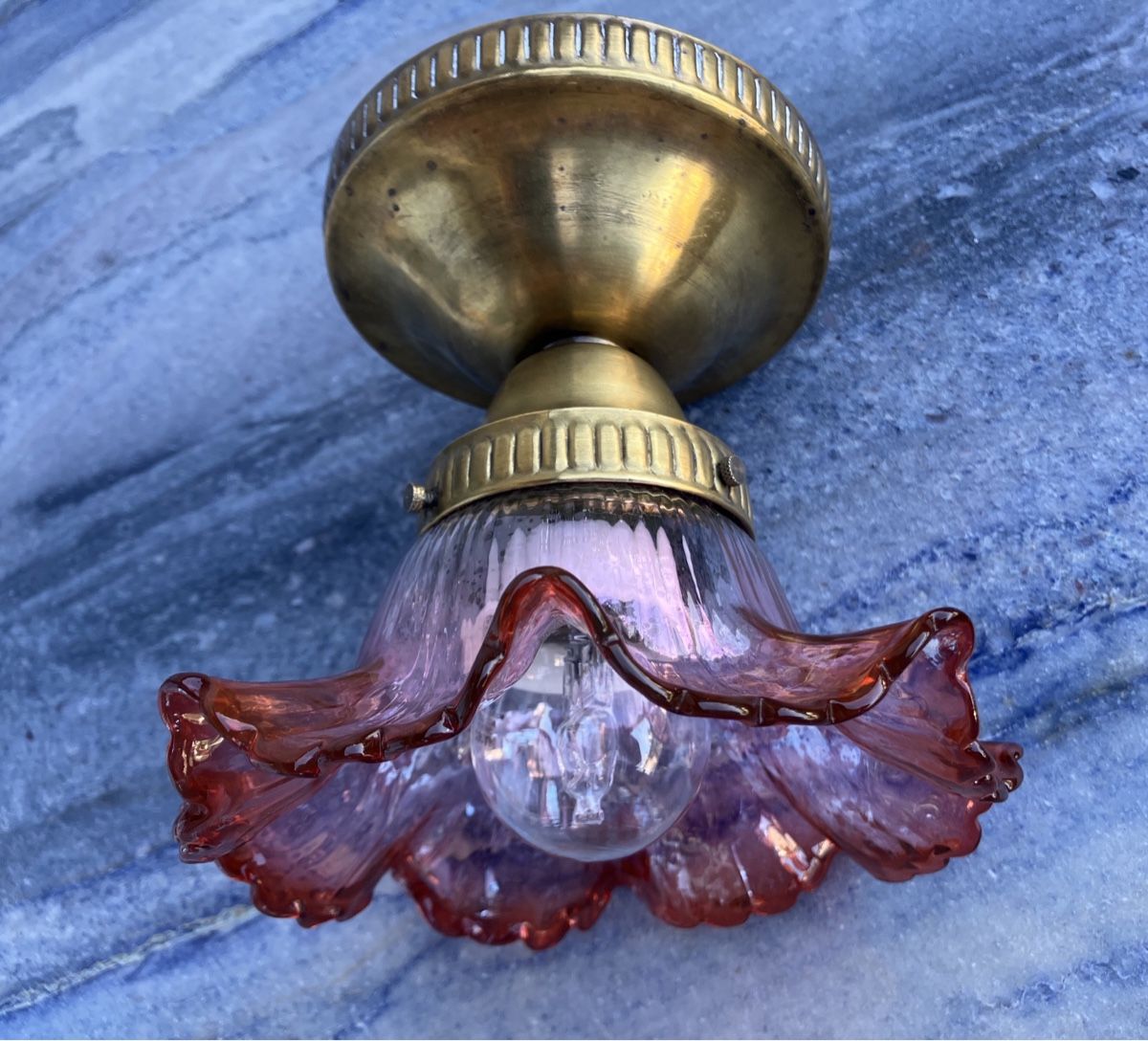 Lampadari & plafoniere: Antik Jugendstil Deckenlampe mit original Glasschirm – Usato da Zürich venduto da otomado 5
