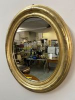 antiker ovaler Spiegel Biedermeier Stil Holzrahmen ca. 1870