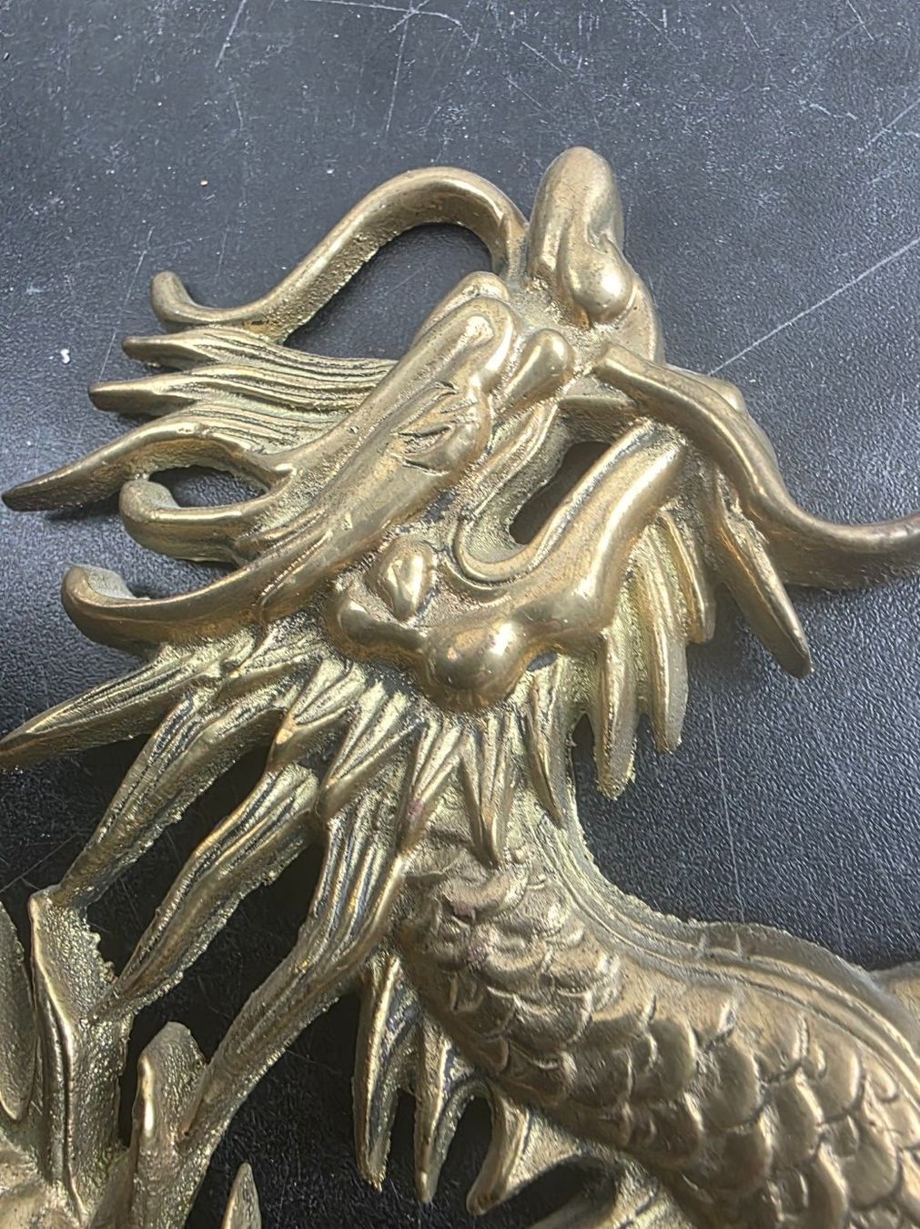 Figurines: Goldener chinesischer Drache aus massivem Messing – D'occasion à Flums par Flumsantik 1