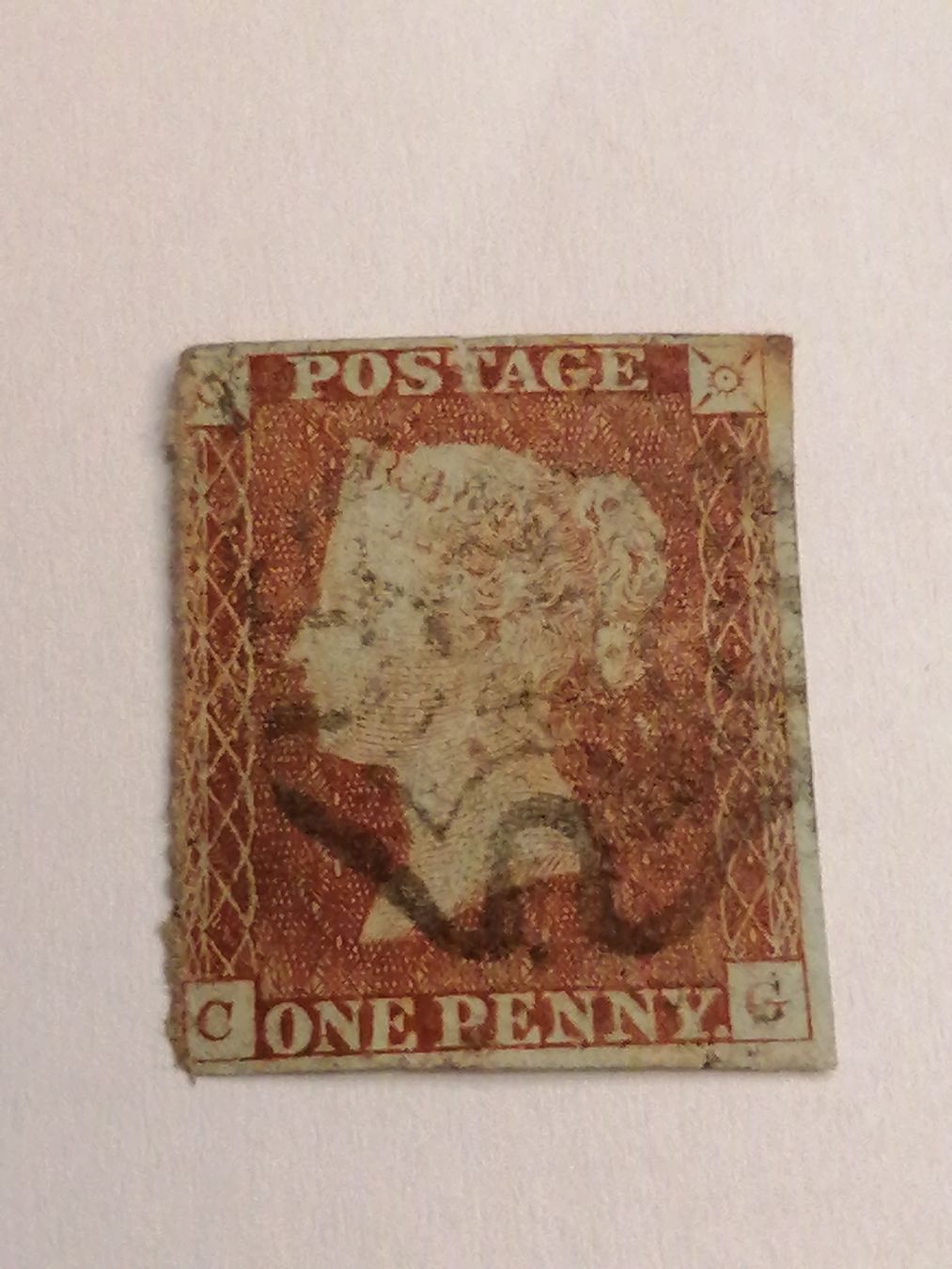 Alle Briefmarken: One Penny Red 1841  – Gebraucht aus Happerswil von tschergi