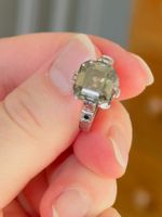 10,0mm x 9,2mm nearly whire color VVS 1 moissanite ring 55mm