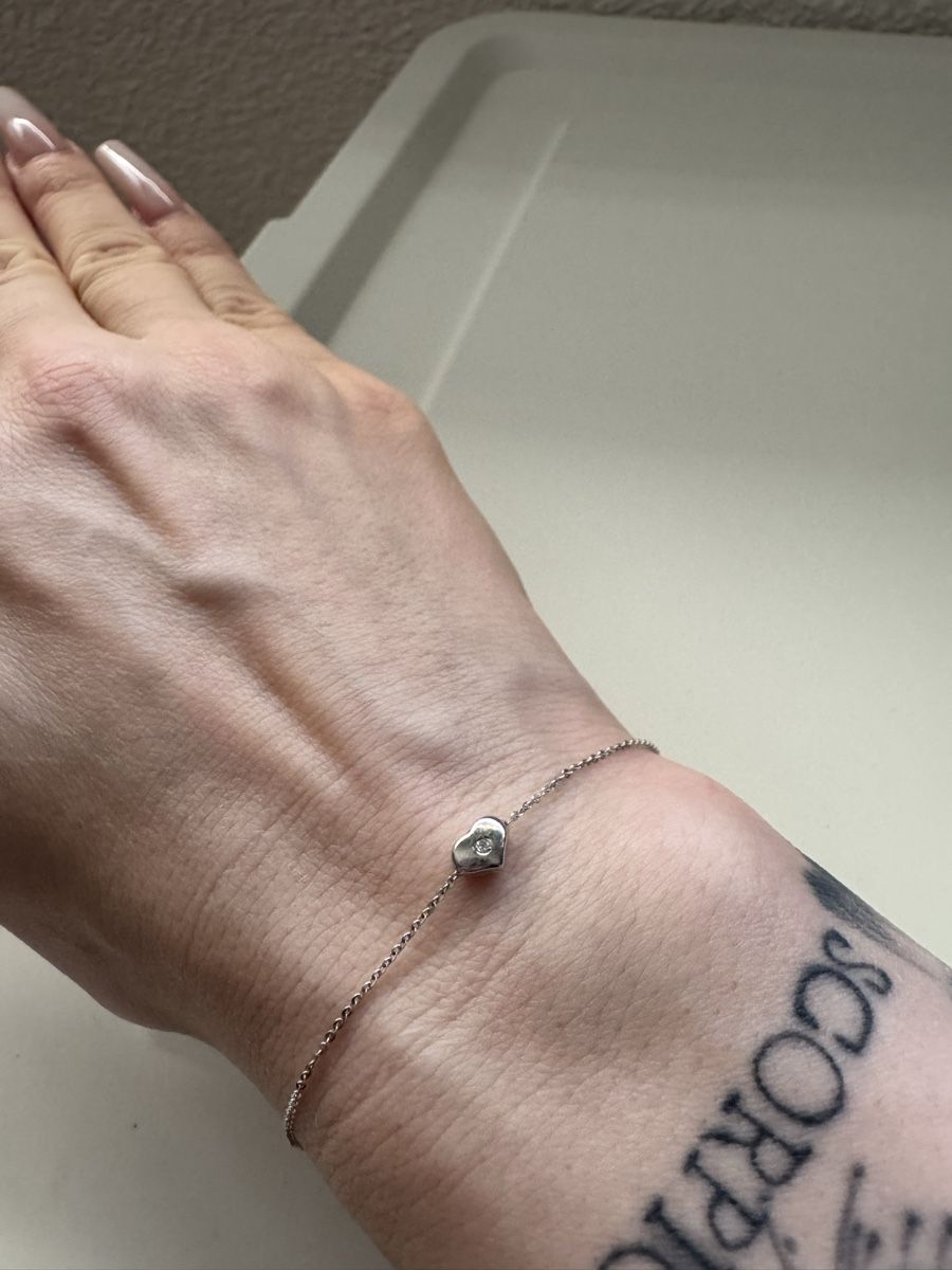 Bracciali & Braccialetti: Armband 925 Silber Herz mit Glitzerstein – Usato da Wittenbach venduto da Apicel 1