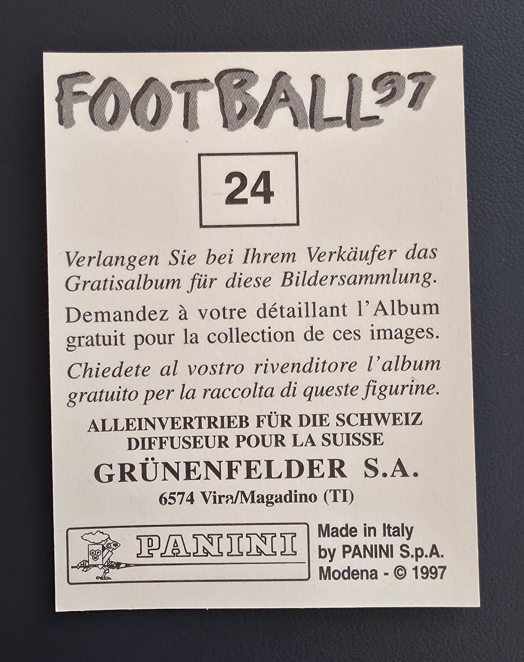 Panini Carte collezionabili: FC Basel (24) - Football 97 Schweiz - Panini – Usato da Zürich venduto da Zetto 1
