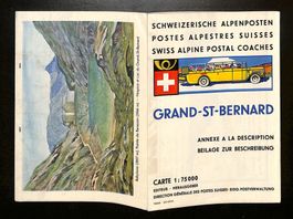 1932🇨🇭ALPENPOSTEN Postauto GRAND-ST-BERNARD Carte 1:75000