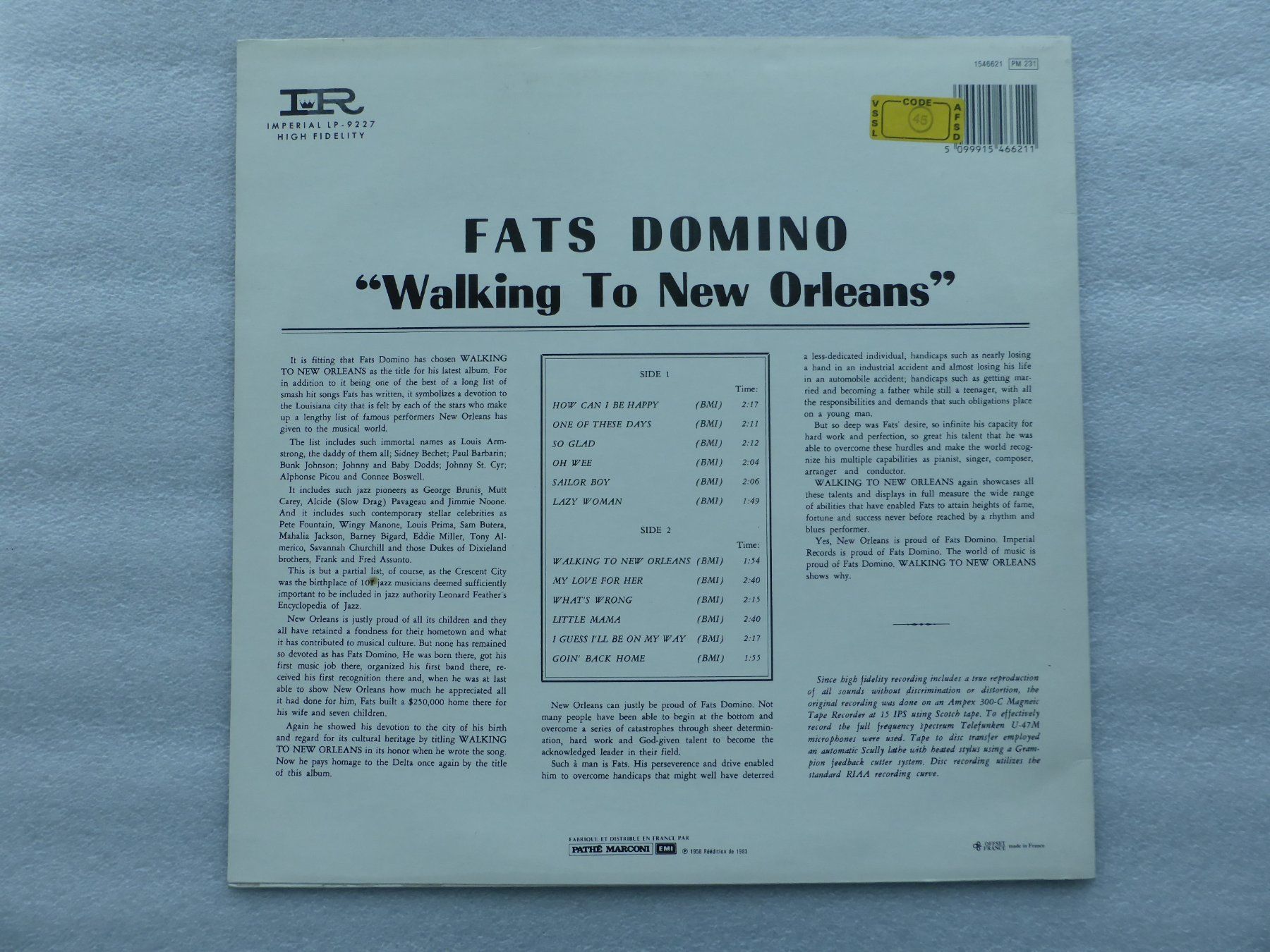 Schallplatten: VINYL  LP  FATS DOMINO – Gebraucht aus Küssnacht am Rigi von Sunnestrahl 3