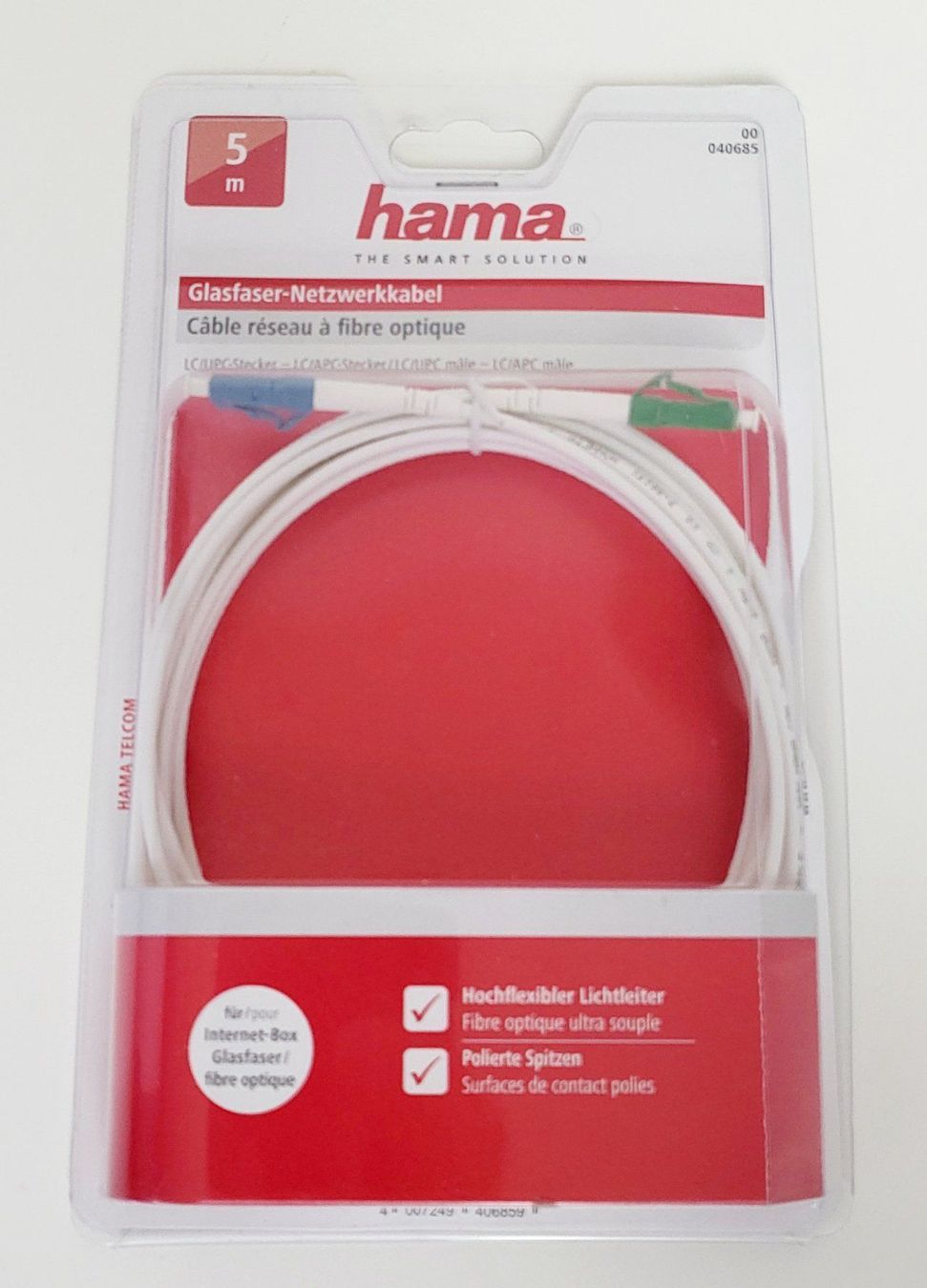 Hama Cavi: Hama Glasfaser Netzwerkkabel 5 m – Nuovo e nell'imballaggio originale da Aarau venduto da Zielu