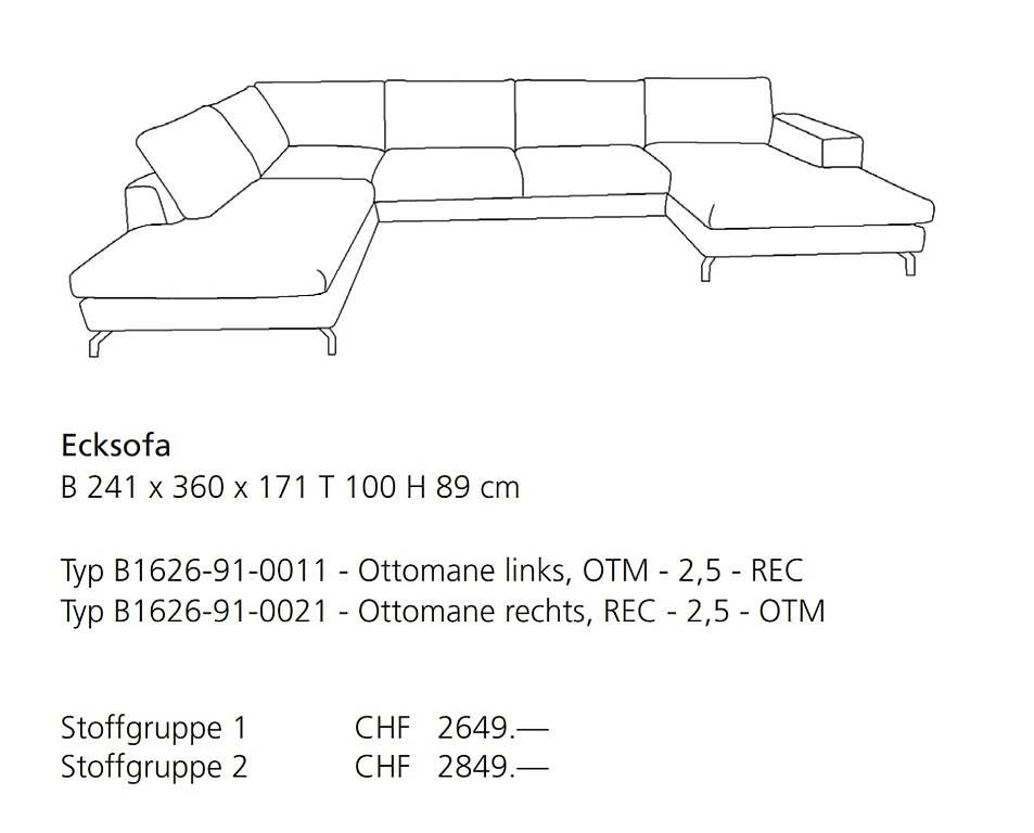 Livique Divani: Graues Ecksofa – Usato da Sursee venduto da Jukic 4
