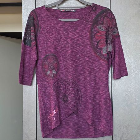 🐸 DESIGUAL PULLOVER KURZARM TOP BLUSE VIOLETT WIE NEU