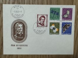 FDC Pro Juventute 1951 ohne Adresse Stempel deutsch