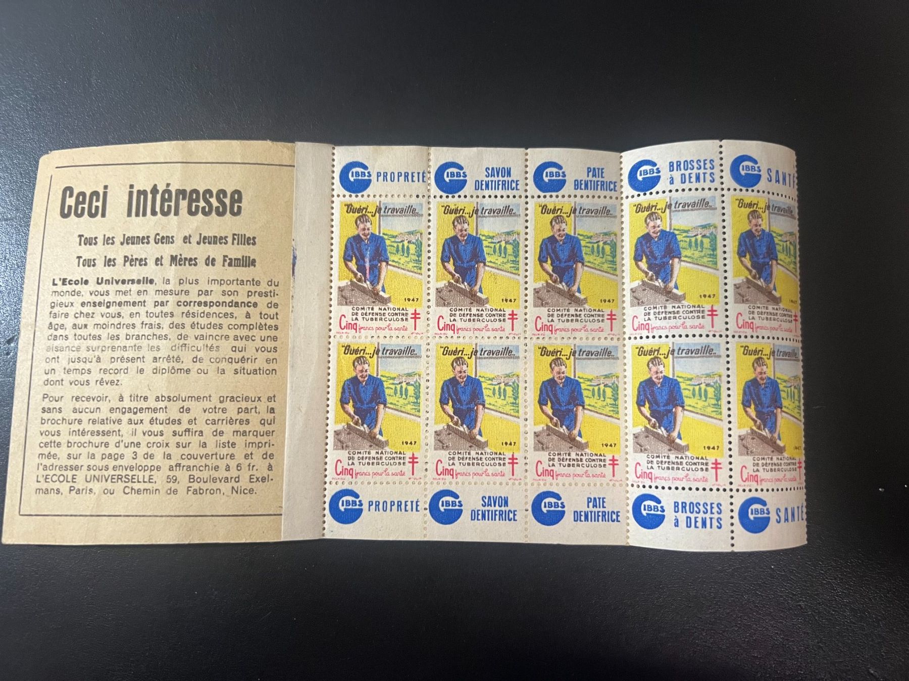 Alle Briefmarken: 2 carnets campagne tuberculose 1947 et 1957 – Gebraucht aus Lausanne von ffhoud 1