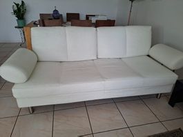 Ledercouch weiss 3-Sitzer Sofa gute Zustand