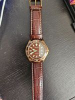 M-Watch Herrenuhr, Lederarmband, Braun-Gold Neupreis 110Fr.
