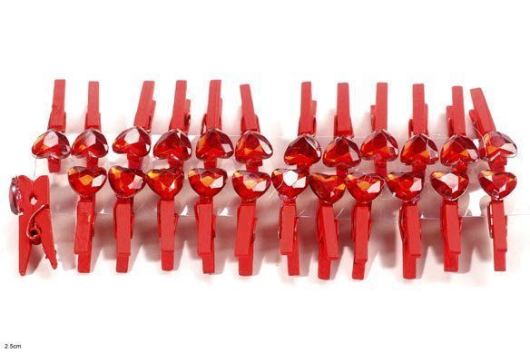 Altro in Decorazioni & Accessori: Mini-Holzklemmen mit Herzchen in rot – Nuovo e nell'imballaggio originale da Spreitenbach venduto da tasche-shop