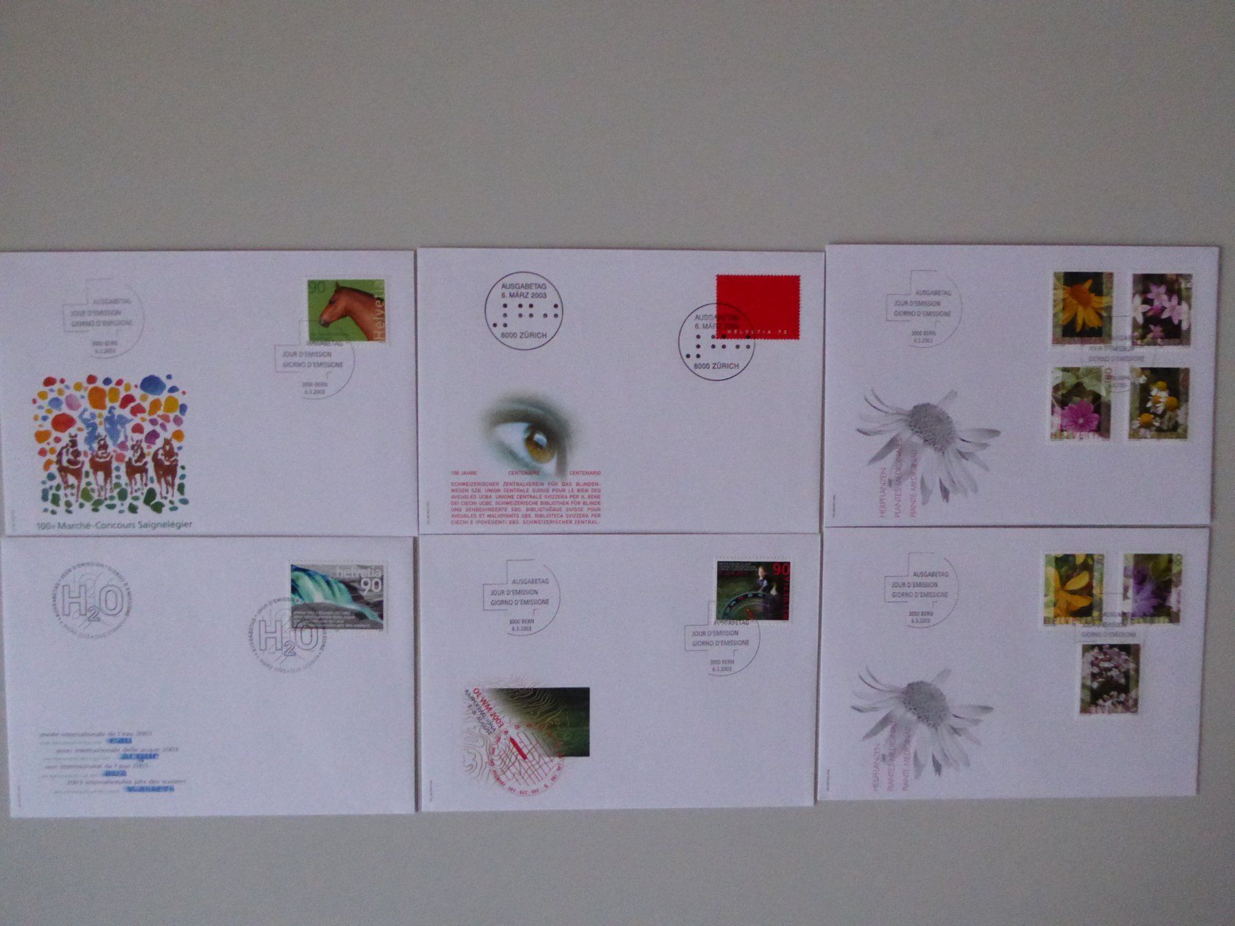 Alle Briefmarken: 6 Ersttagscouverts diverse 2003 – Neu (gemäss Beschreibung) aus Suhr von martin1108