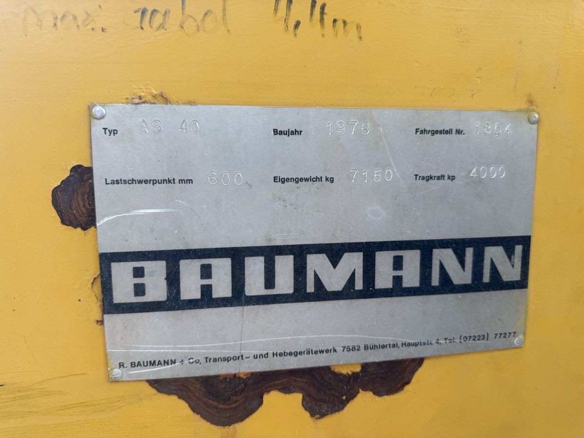 Carrelli elevatori e a forche: Seitenstapler Baumann As 40 – Usato da Oberschrot venduto da stuntman-bob 1