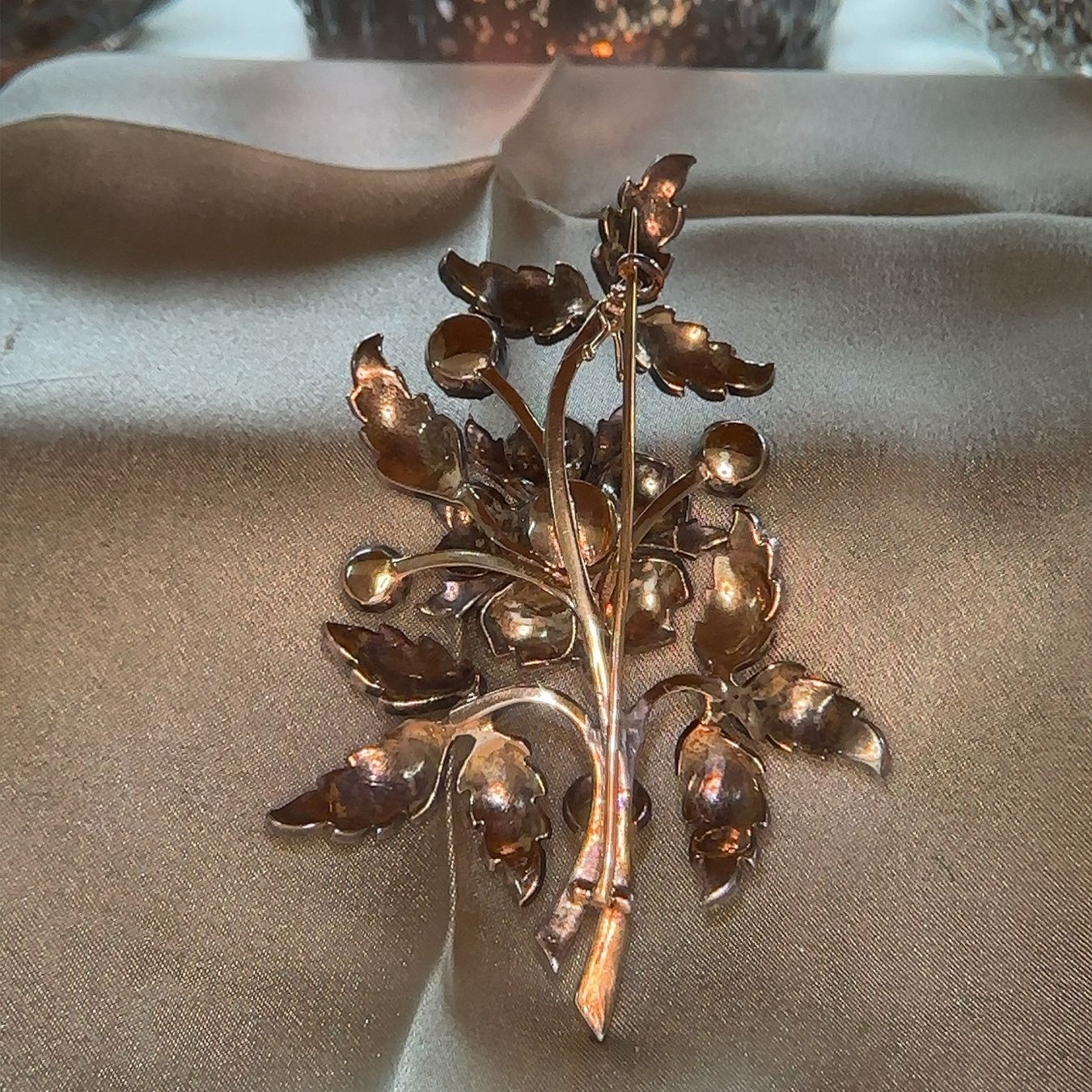 Spille & Fermagli: Antique Diamond set Floral-spray Brooch – Usato da Embrach venduto da estzeh1 2