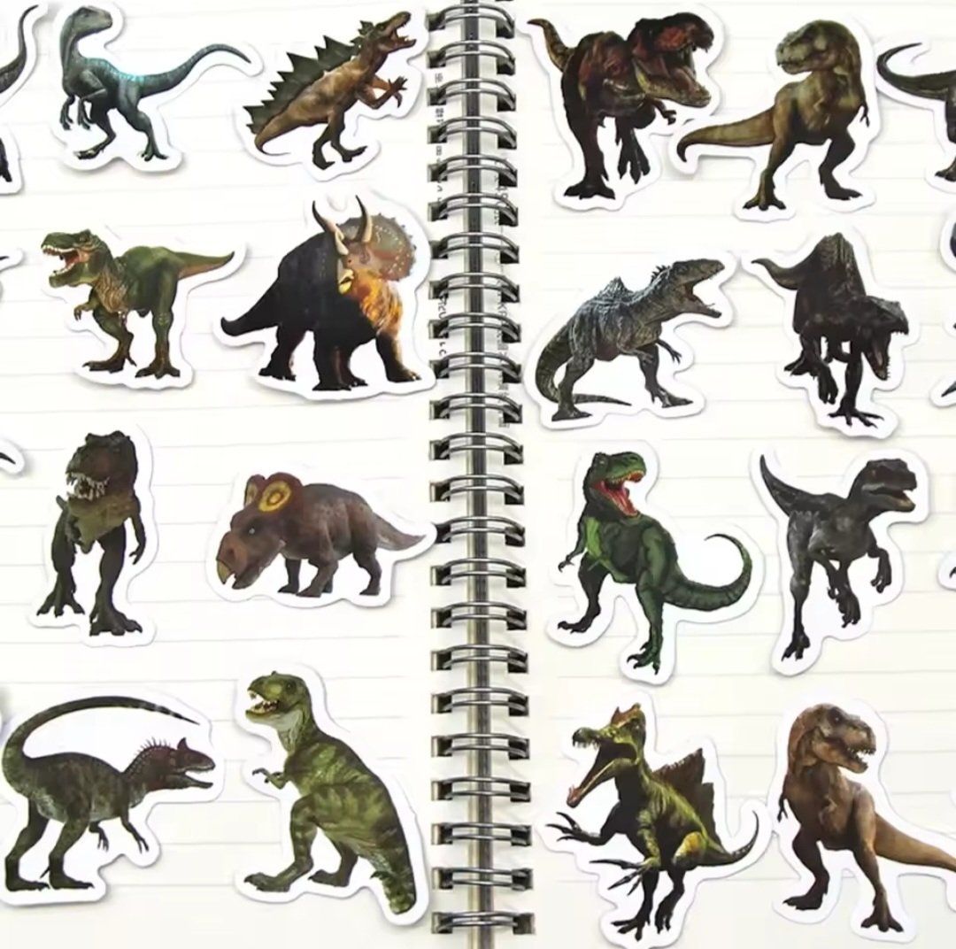 Aufkleber: 100 kleine Aufkleber Sticker - Dinosaurier – Neu und originalverpackt aus Basel von Kunterbunt12 1