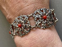 835 massiv ARMBAND Koralle coral 18cm heavy TRACHT günstig