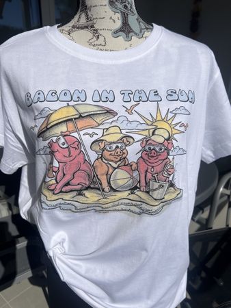 Witziges T-Shirt "Bacon in the Sun" Gr. M