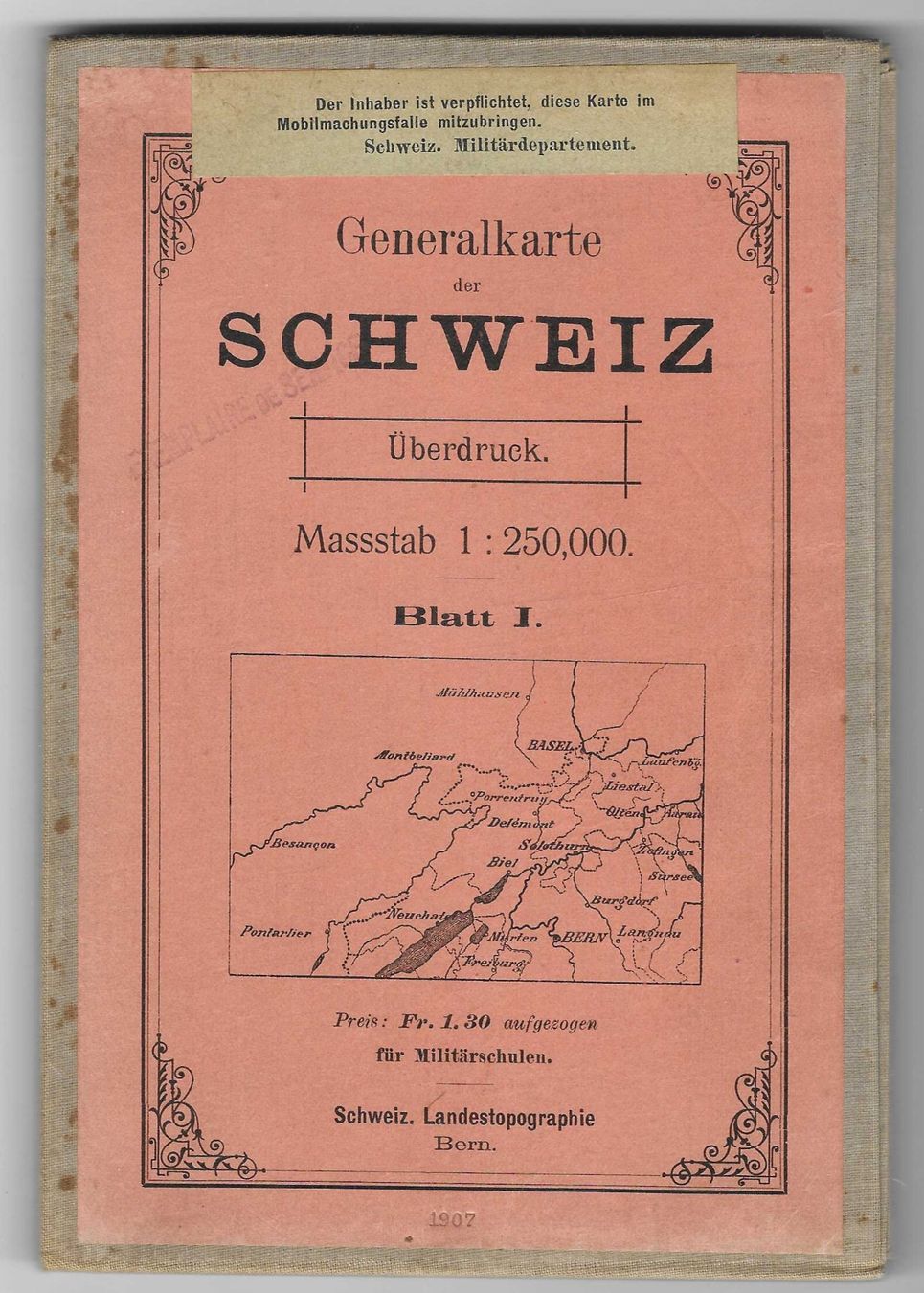 Cartine & Atlanti: Generalkarte der schweiz  -  Blatt 1 – Usato da Bex venduto da Giorgiob