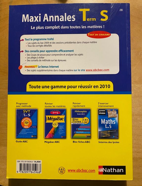Maxi Annales Bac 2010 Term S, Maths, Physiques, Chimie, SVT (Neu ...