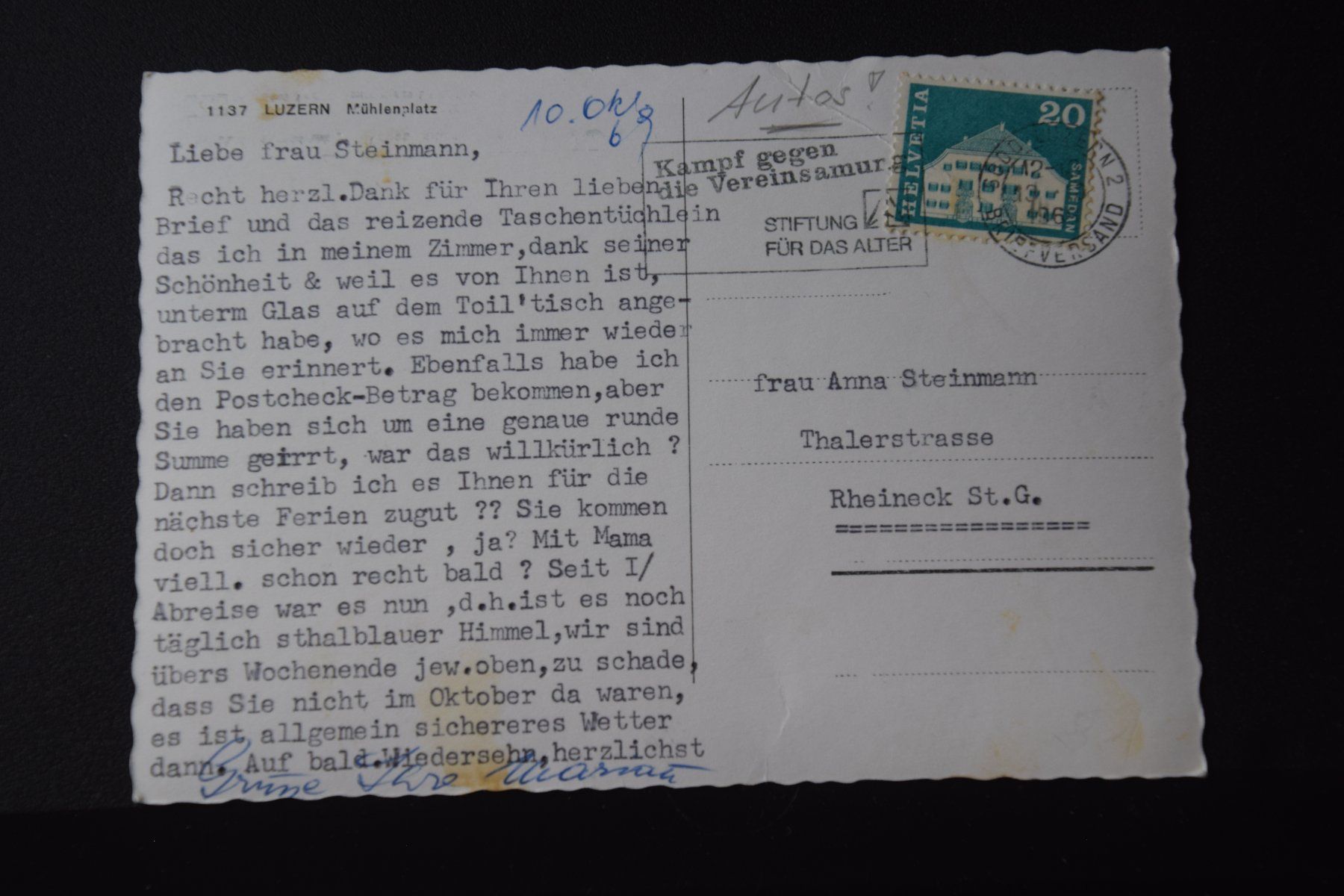 Cartoline postali: AK Luzern, Mühlenplatz 1968 – Usato da Luzern venduto da CH2018 1