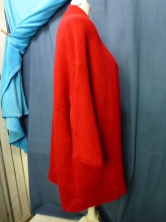 STRICKJACKE MANTEL GR XL WOLLMISCHUNG ROT GUT IN SCHUSS