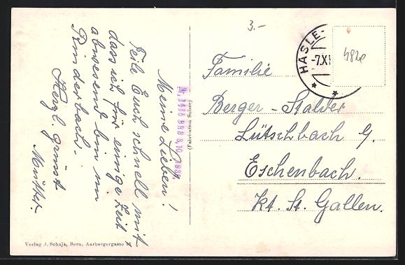 Cartes postales: Rüegsau i. E., Rinderbach Britternmatte – D'occasion à Berlin par bartko-reher 1