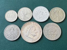 Alte Münzen auch silber sind da bei