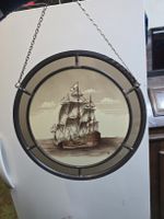 Rundes Glasbild Segelschiff mit Kette Durchmesser (T3)