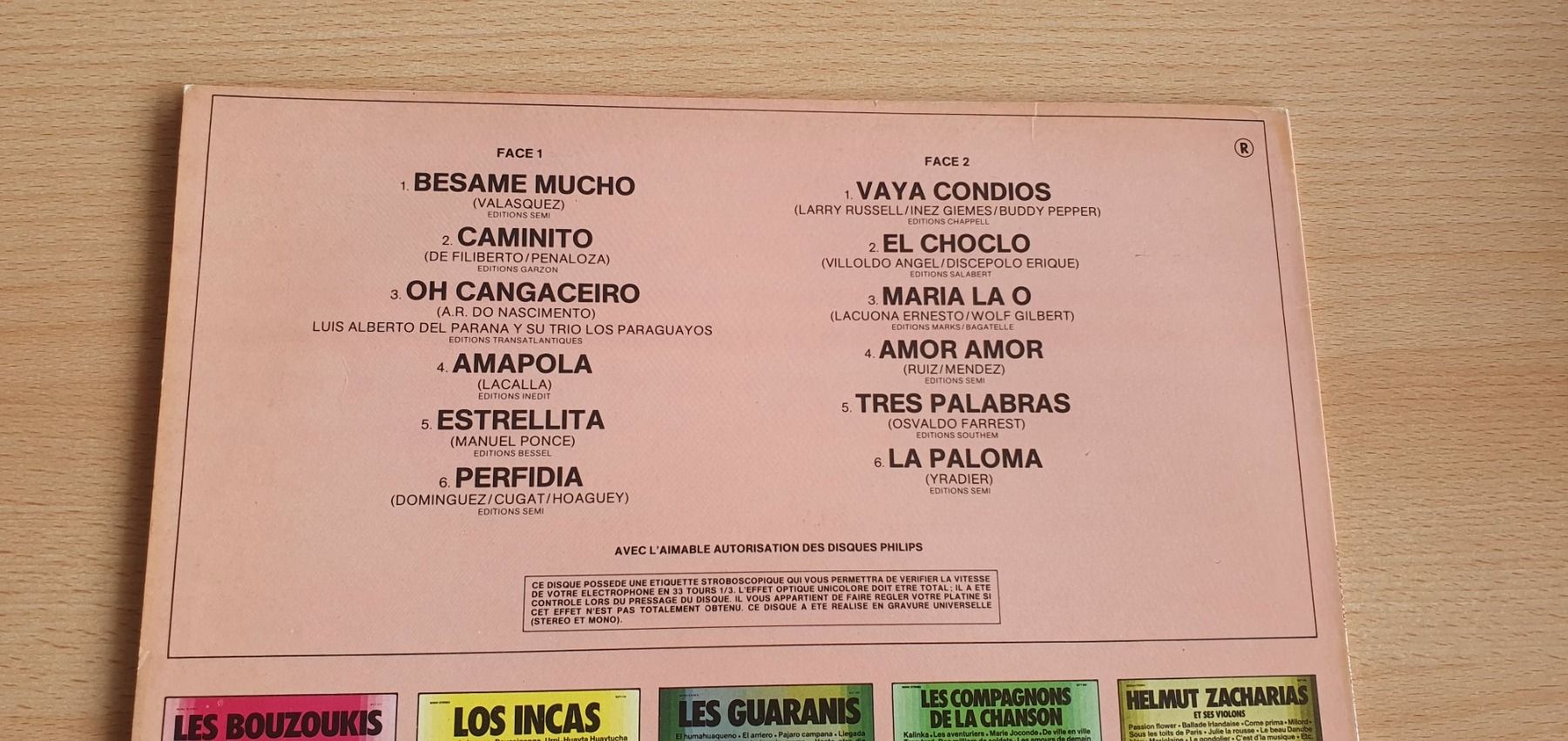 Dischi in vinile: 1 vinyle Los Paraguayos – Usato da Moutier venduto da mai_pq7w 1
