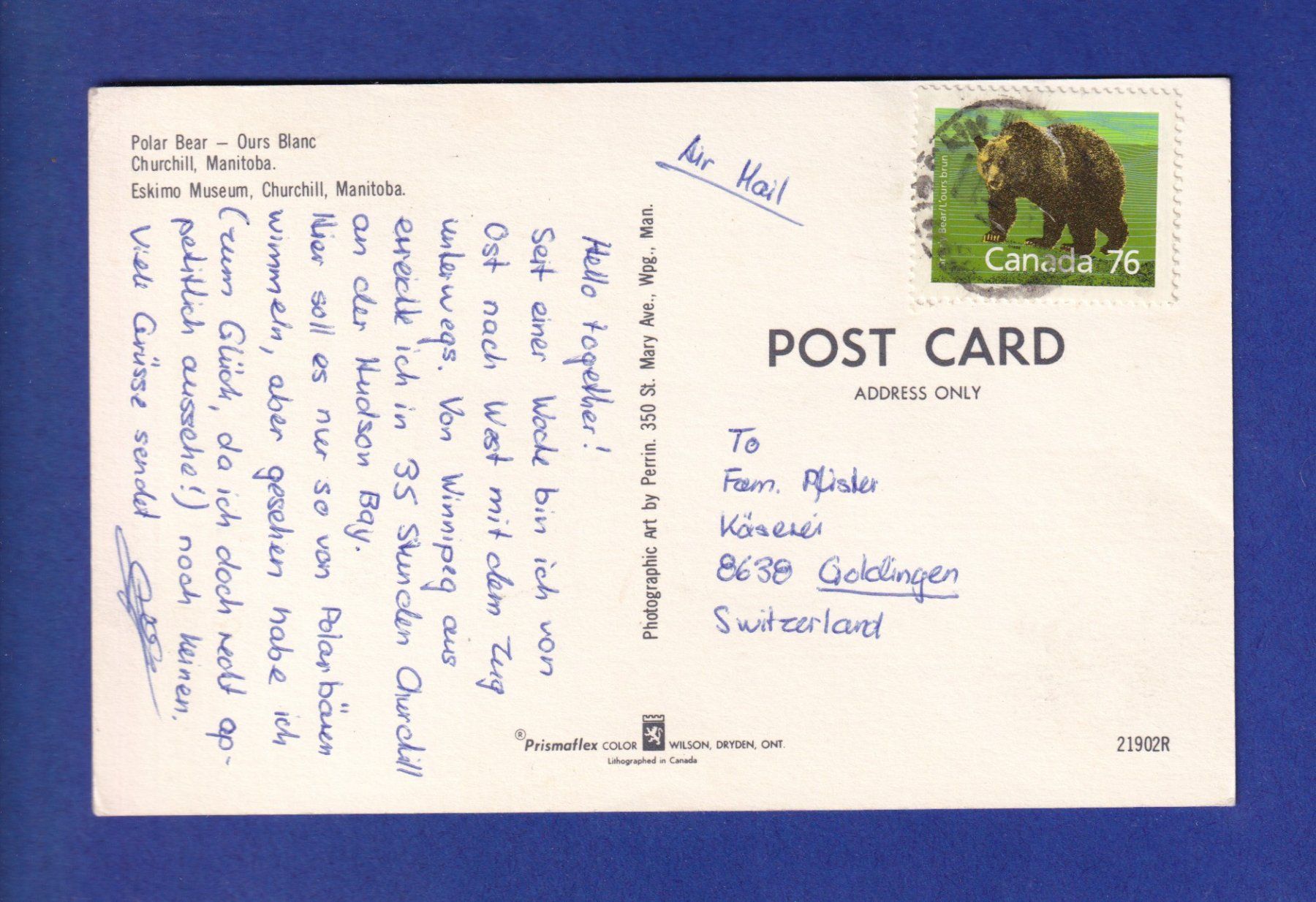 Cartoline postali: OURS POLAIRE – Usato da Pully venduto da nicecards-shop 1