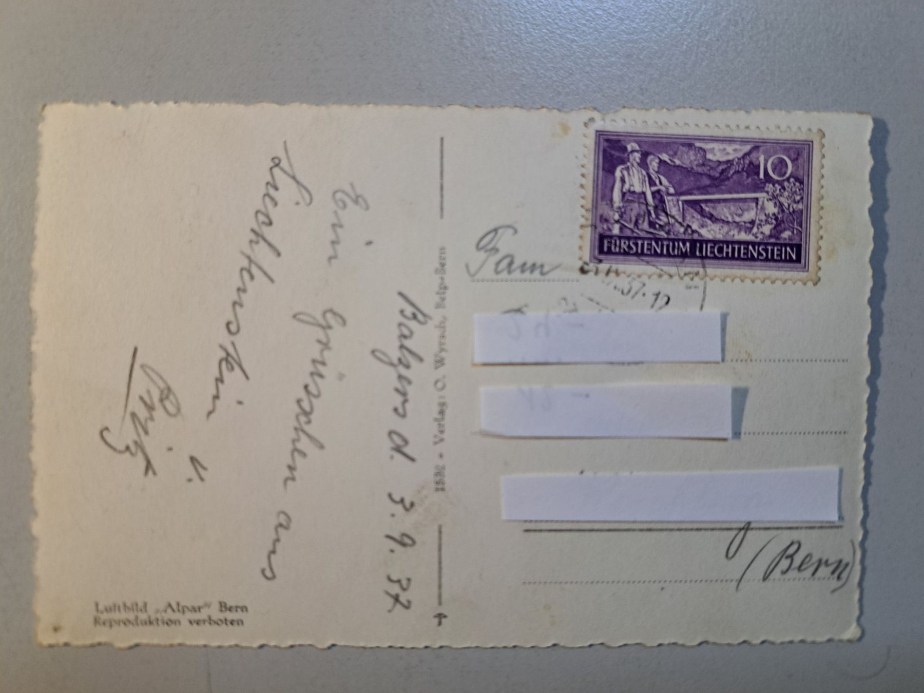 Cartoline postali: AK Balzers Fliegeraufnahme – Usato da Kirchberg BE venduto da Soldino 1