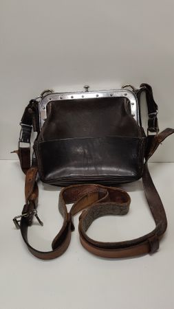 Alter Zugführer Tasche, massiv Leder (L34)