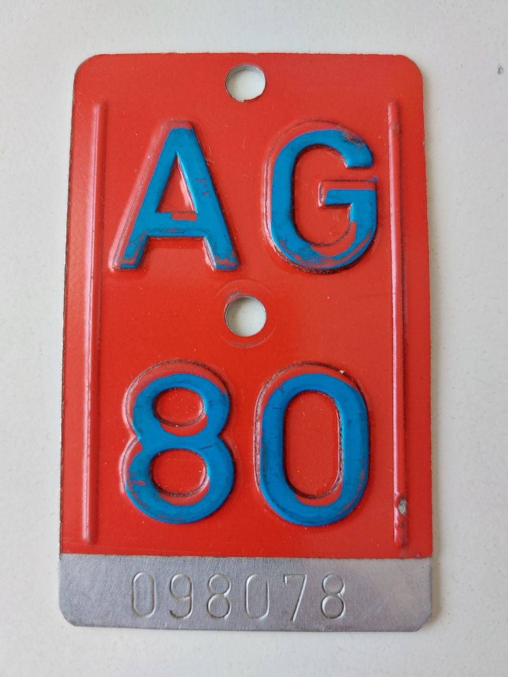 Sachs Insegne: Velonummer AG 80 plaque Velo – Usato da Schenkon venduto da Uhu007