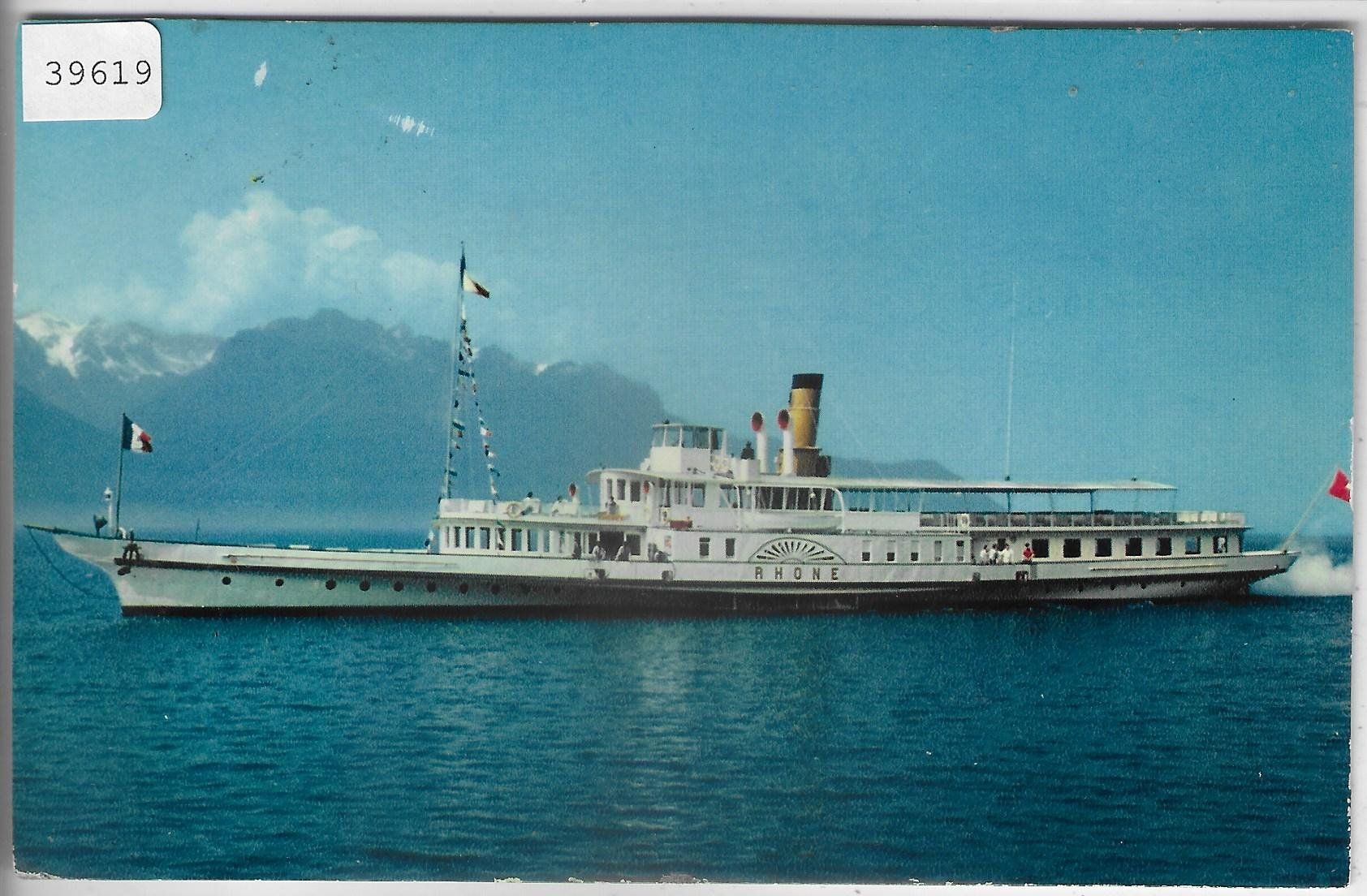 Cartoline postali: Lac Leman - Dampfer Bateau-Salon "Le Rhone" – Usato da Ettingen venduto da Kartenplanet