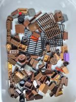 Lego Konvolut braune Bauteile (Kisten und Kanonen, Gitter)