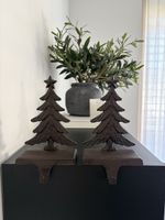 Weihnachten Deko Gusseiserne Stocking / Sockenhänger Vintage