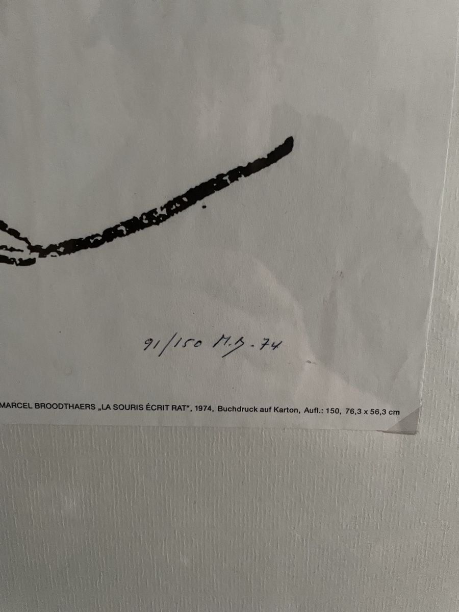 Grafiken & Lithographien: Marcel Broodthaers "Le Souris Ecrit Rat" signed edition – Gebraucht aus Basel von Amechan. 5
