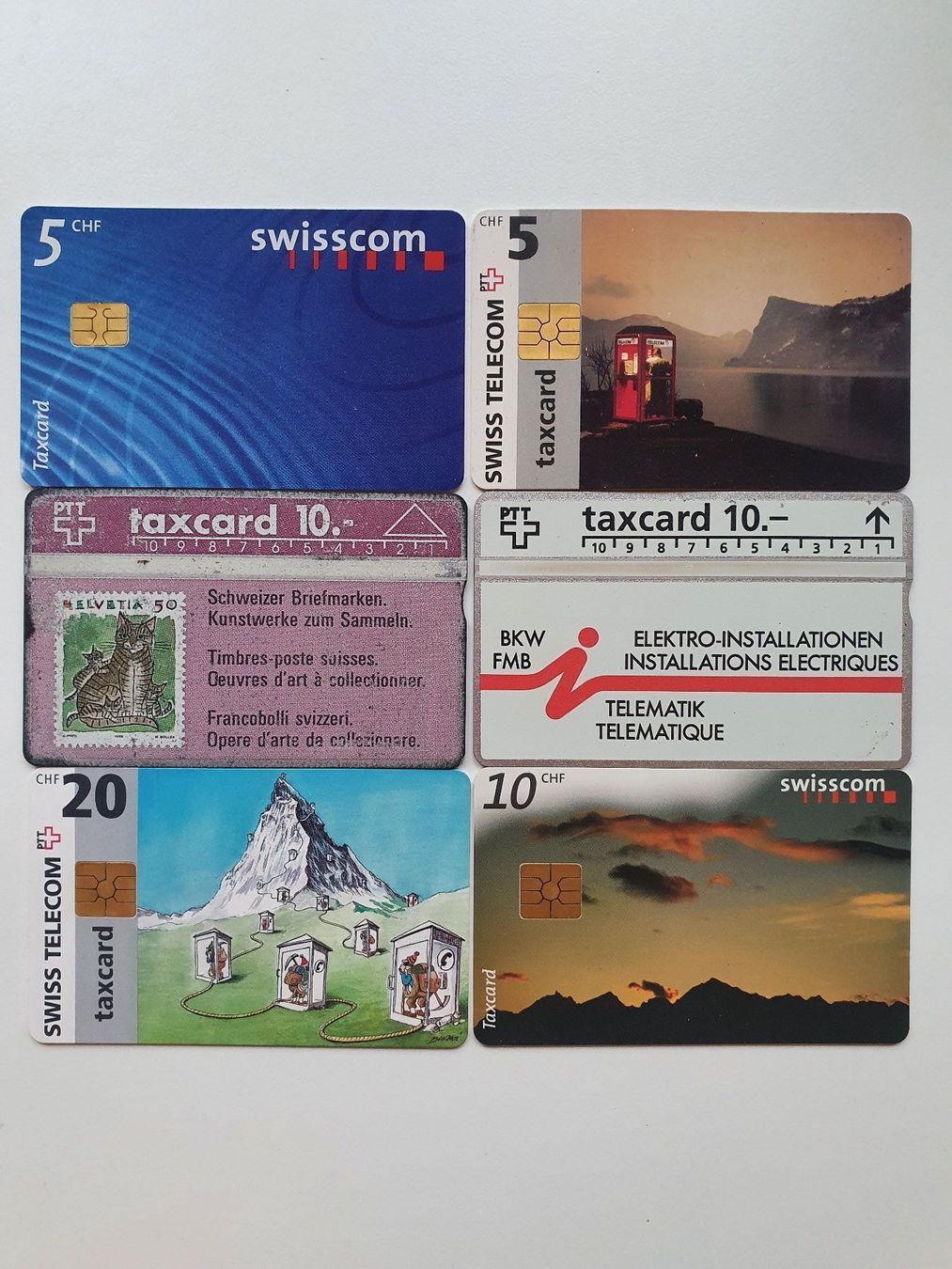 Swisscom Schede telefoniche: Set mit 6 Taxcards Swisscom BKW ISP AG – Usato da Biberist venduto da stang4eva