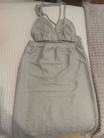 Glitzer Rock und Top Set Silber Grösse S 